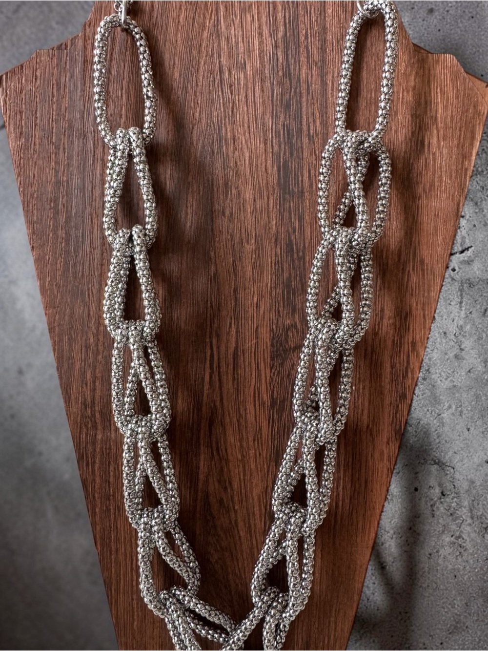 Stainless Steel Linked Statement Necklace - Women Jewelry